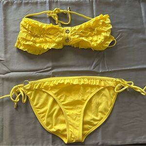Xhilaration Sunny Yellow Ruffle Bikini